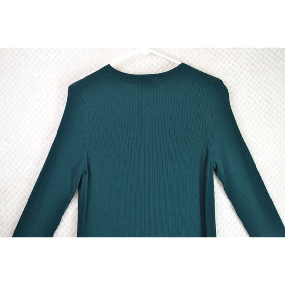 Banana Republic Women's Large Tall Dark Green Rib Knit Long Sleeve Sweater Dress - Picture 9 of 12